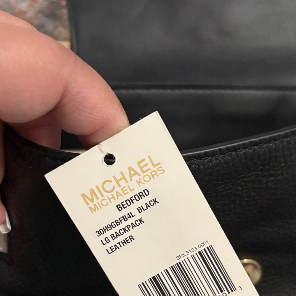 Michael Kors Black and Tan Small Backpack - Picture 5 of 9